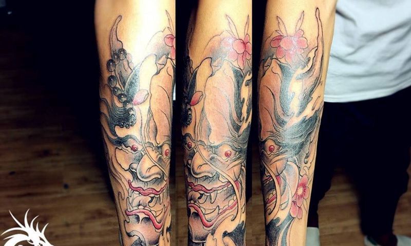 小臂般若纹身图片