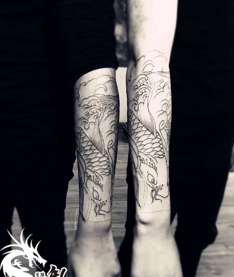 小臂割线纹身图片