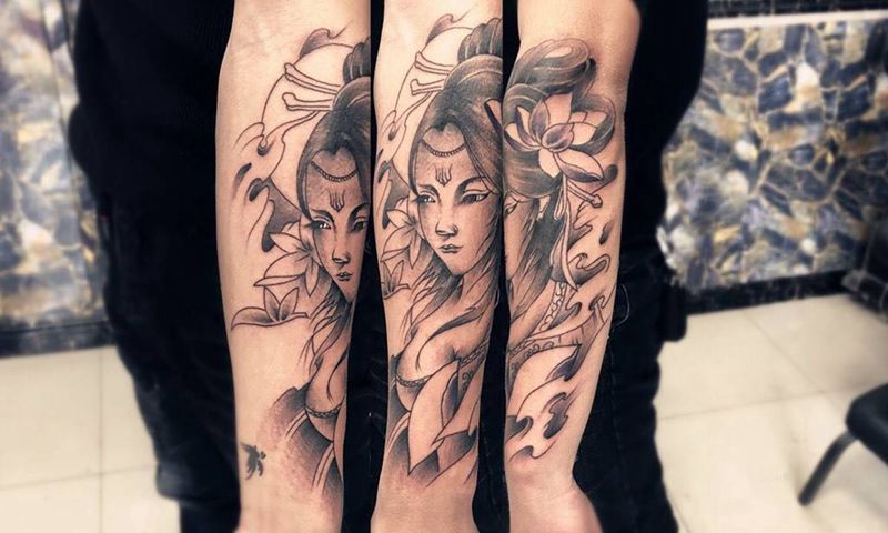 艺妓纹身图片