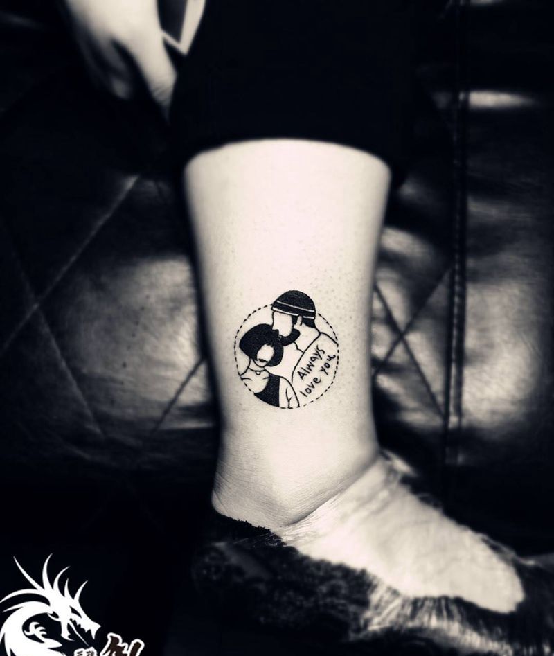 小腿欧美CHOOL纹身图片