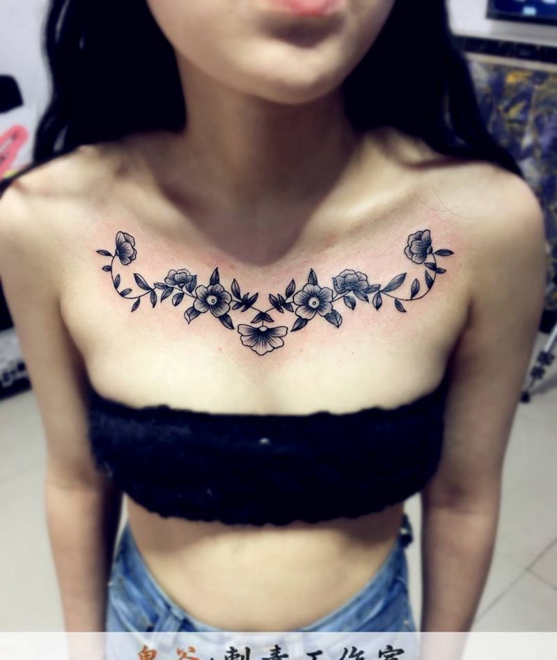 花胸少女纹身图片