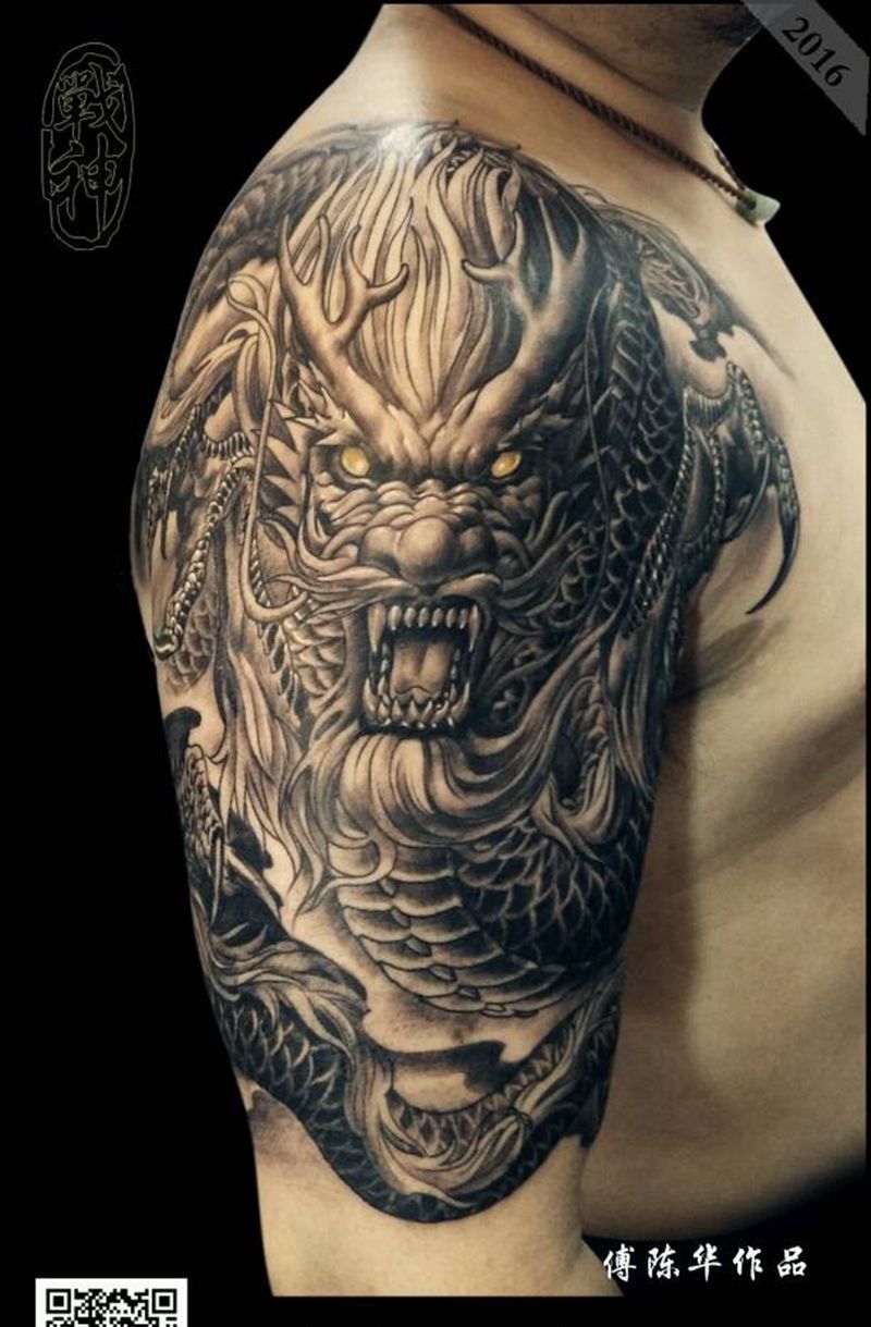 苍龙纹身图片