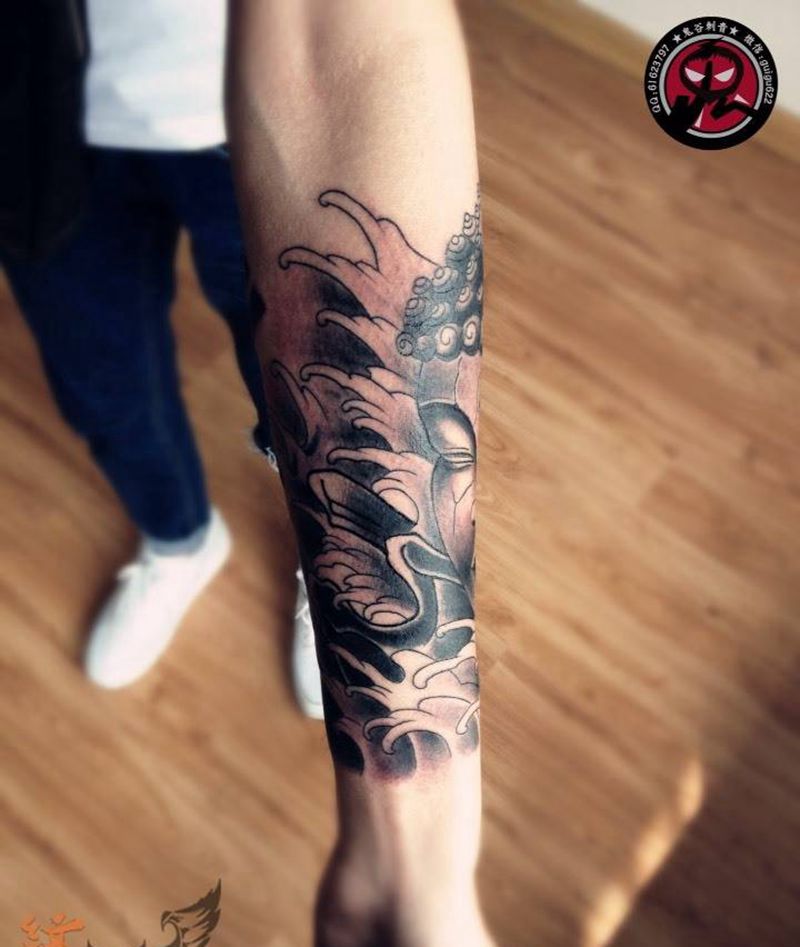 包小臂纹身图片_成品手臂传统原创人物宗教纹身图案