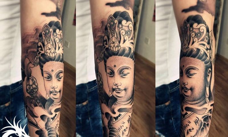 普贤菩萨纹身图片