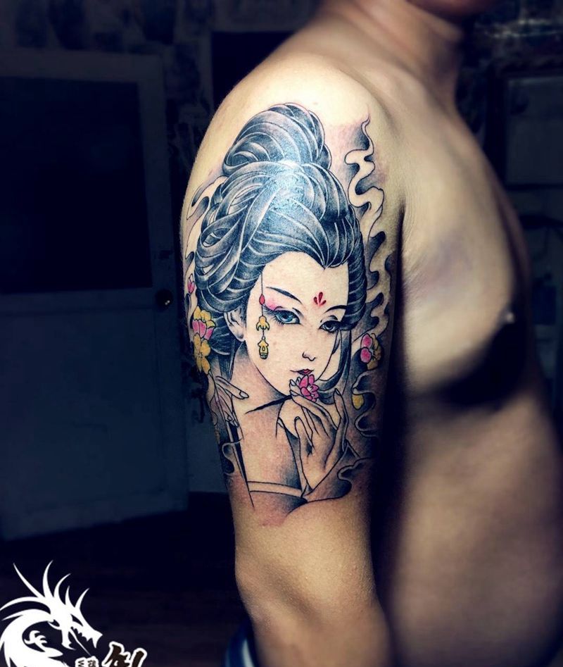 两个美女纹身图片