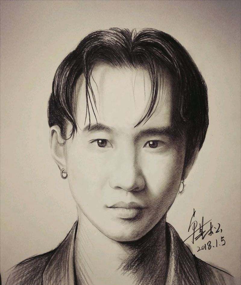 肖像画作品纹身图片