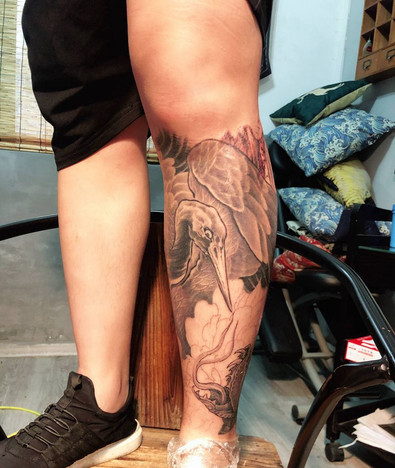 包小腿（未完成）纹身图片_腿部纹身图案