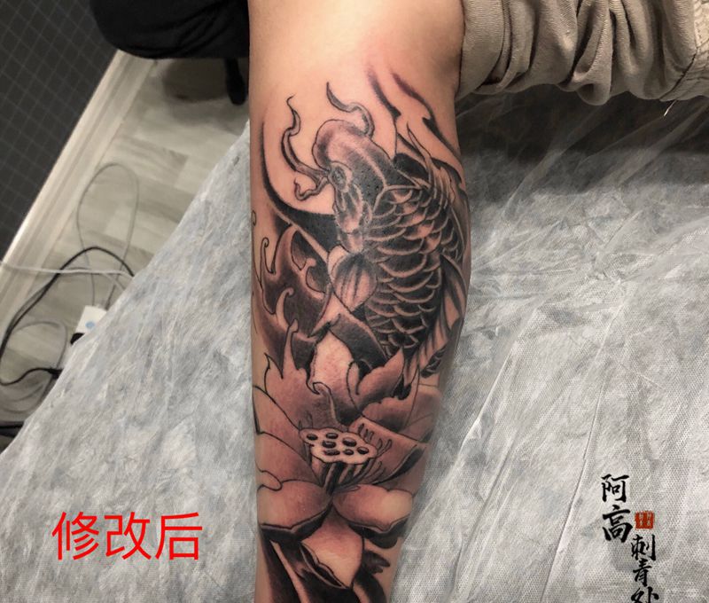 继续修改纹身图片_腿部新传统纹身图案