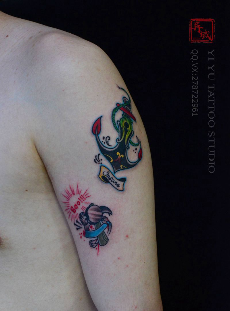 Newschool纹身图片_手臂纹身图案