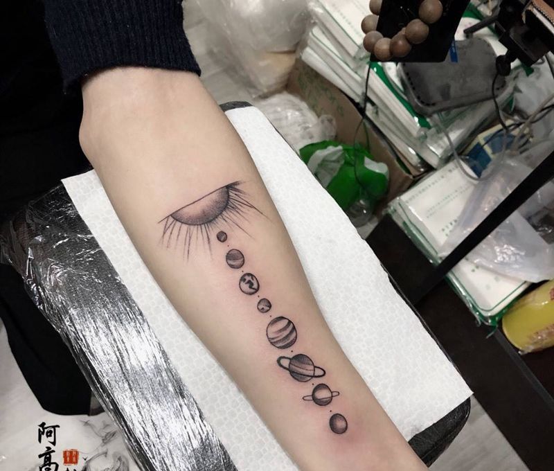 八大行星纹身图片