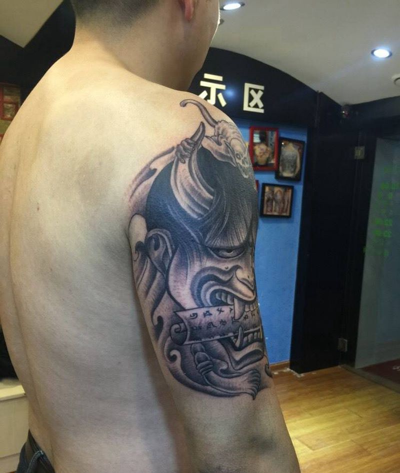 求大神帮我浏览作品手艺认证纹身图片_成品手臂传统人物纹身图案