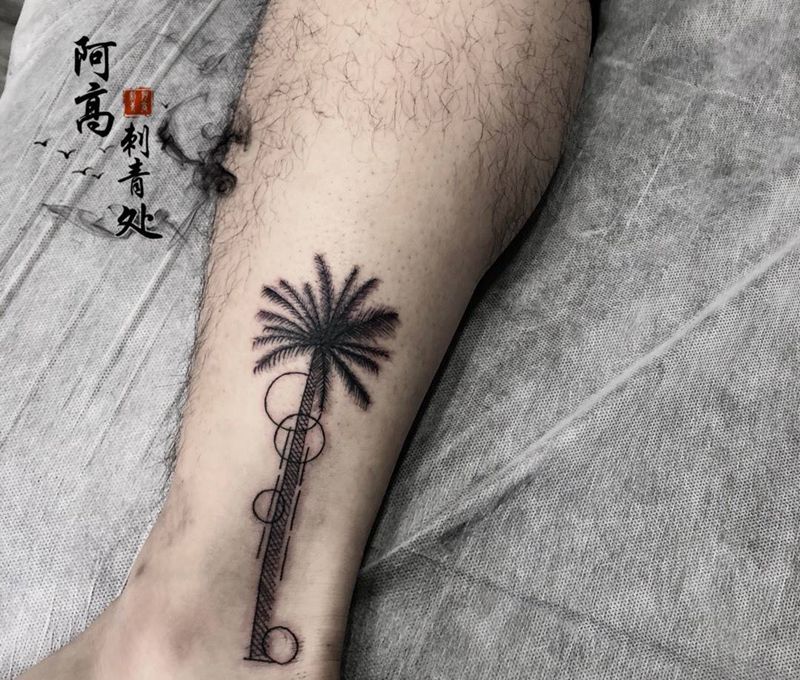 椰子树纹身图片