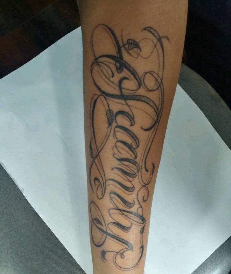 花体字纹身图片