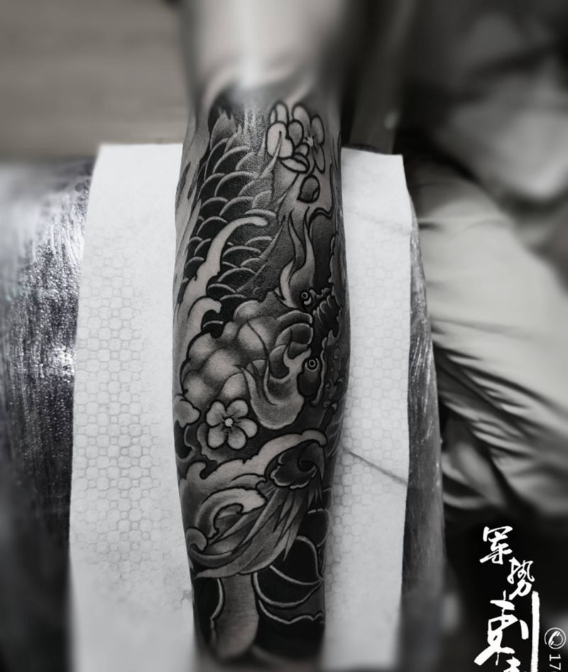 龙头纹身图片_手臂纹身图案