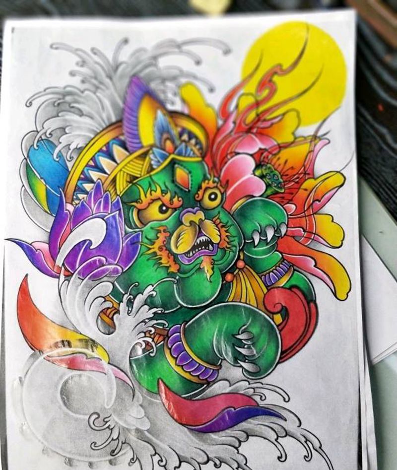 手搞纹身图片_新传统纹身图案