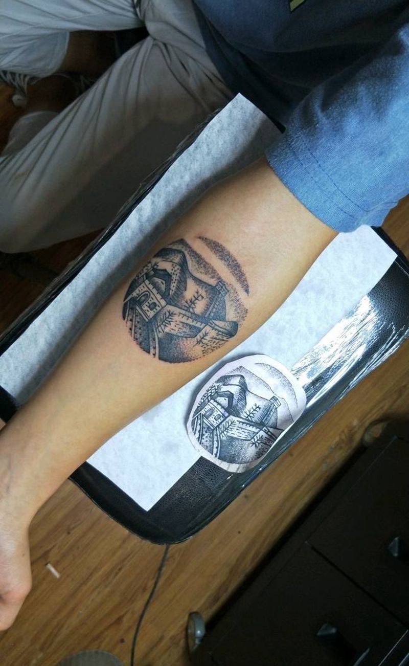 长城纹身图片_手部纹身图案