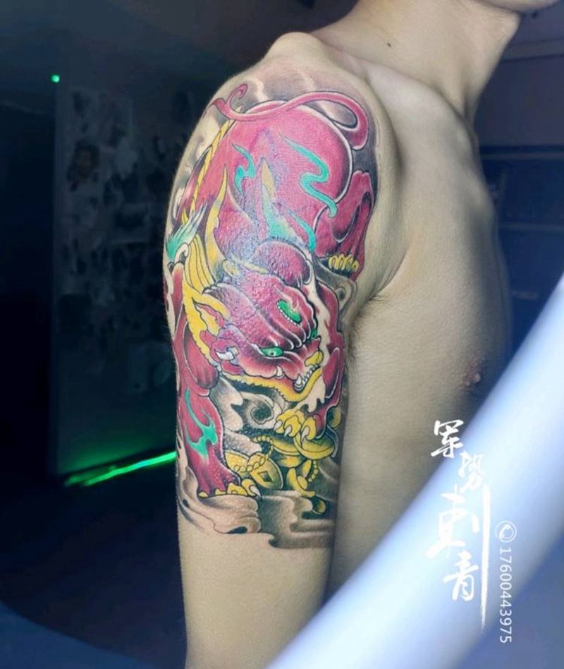 貔貅纹身图片_手臂纹身图案