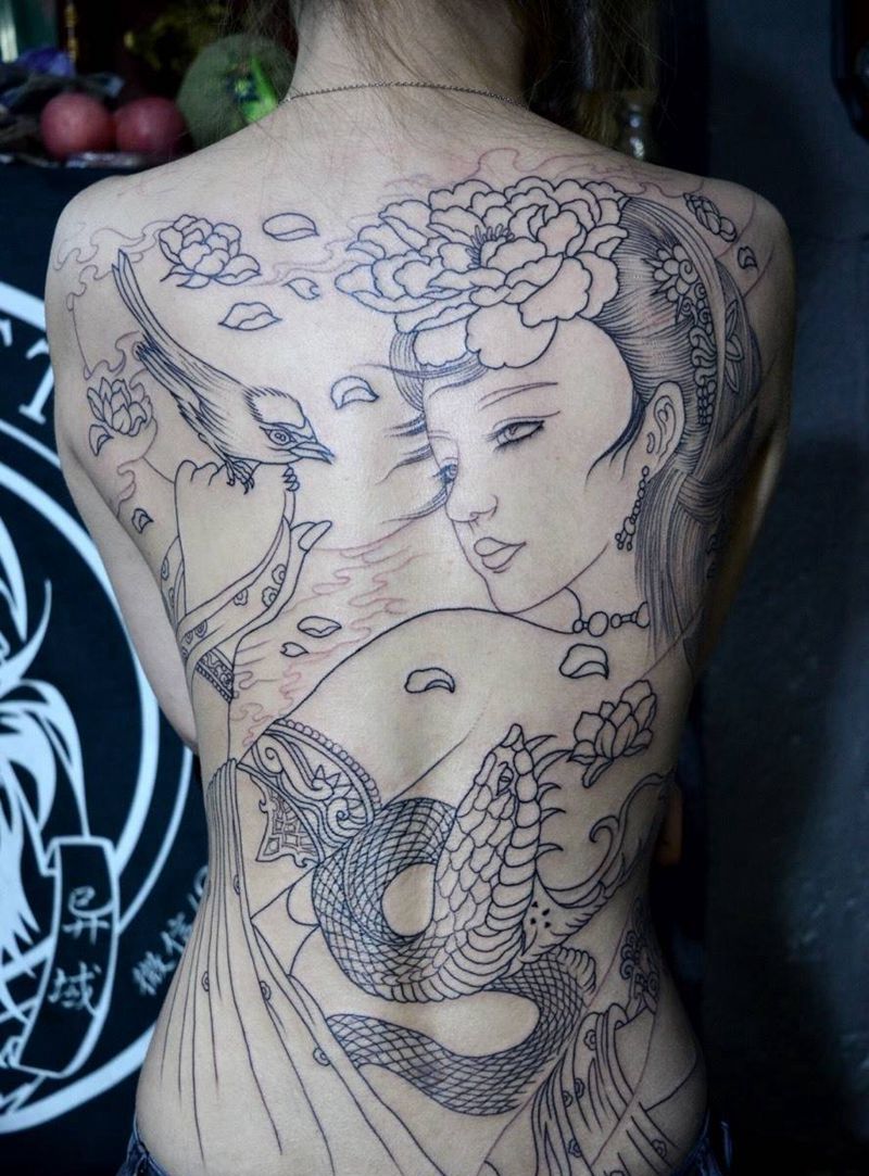 艺妓纹身图片