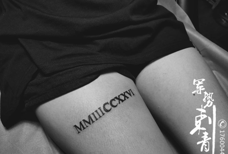 字母纹身图片_腿部纹身图案
