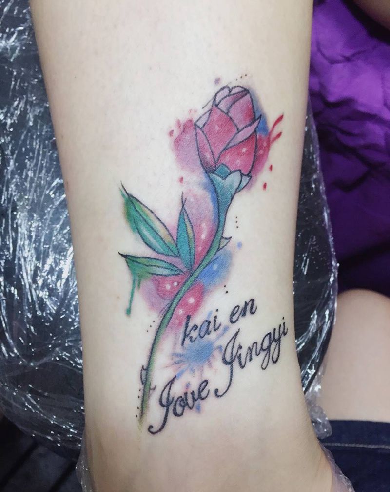 玫瑰遮盖纹身图片