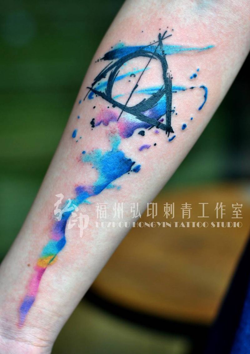 水彩韵纹身图片