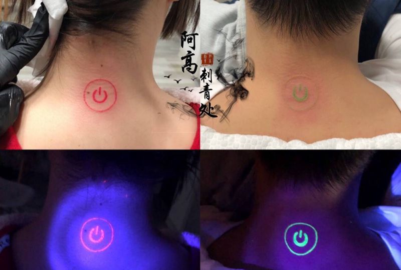 今日： 创意情侣纹身 会发光的电源开关纹身图片