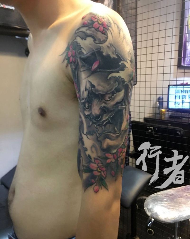 包大臂般若纹身图片