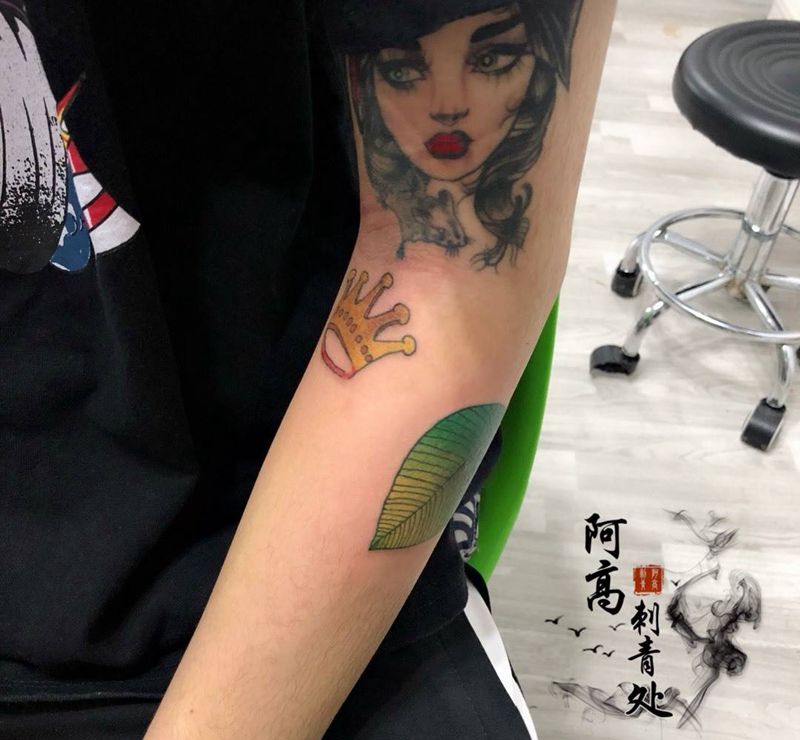 今日拼接很清新纹身图片