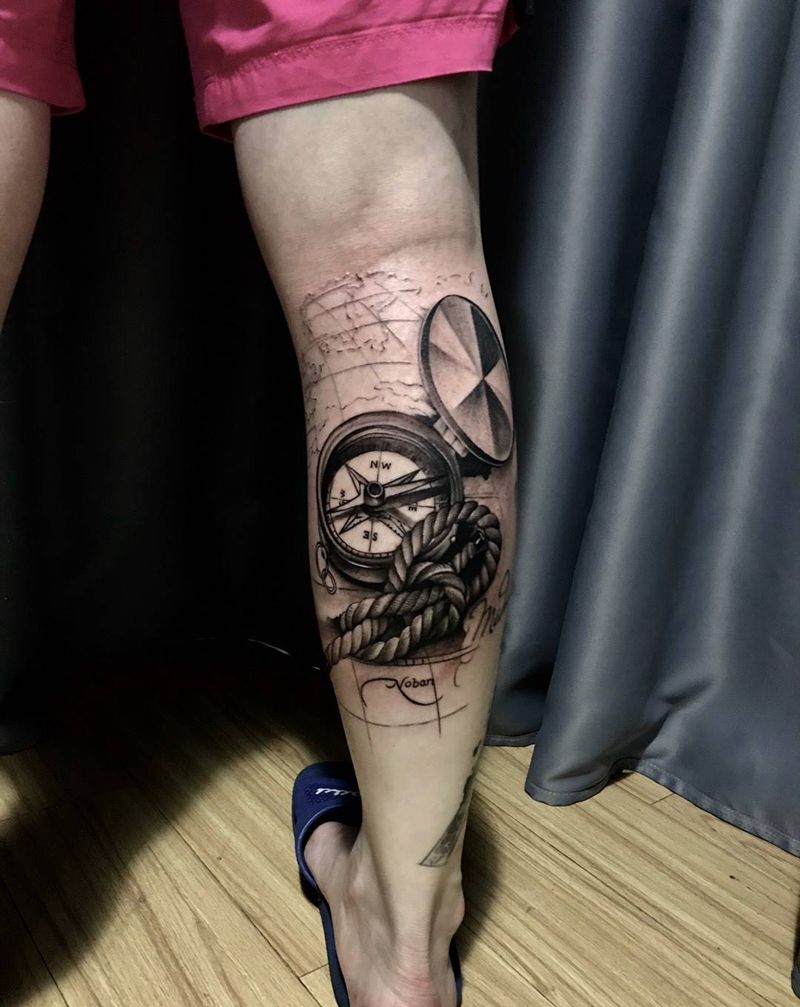 指南针纹身图片