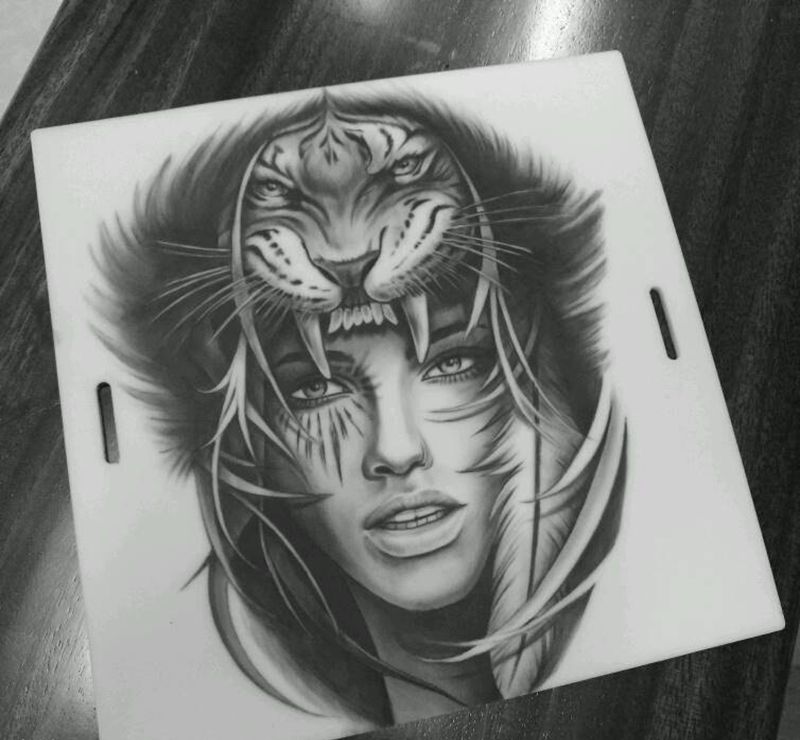 卓其松纹身师练习皮作品纹身图片