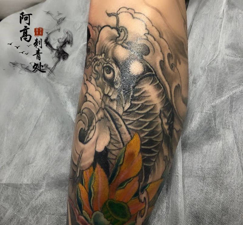 包小腿纹身图片