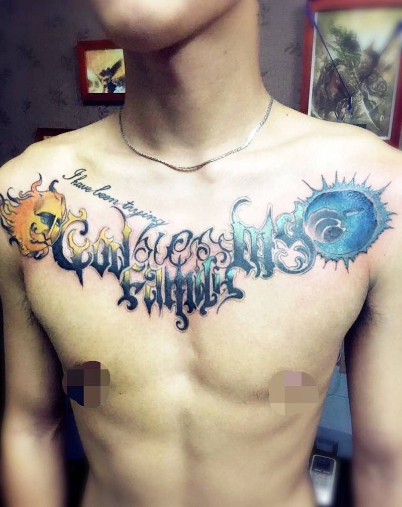 花体英文纹身图片