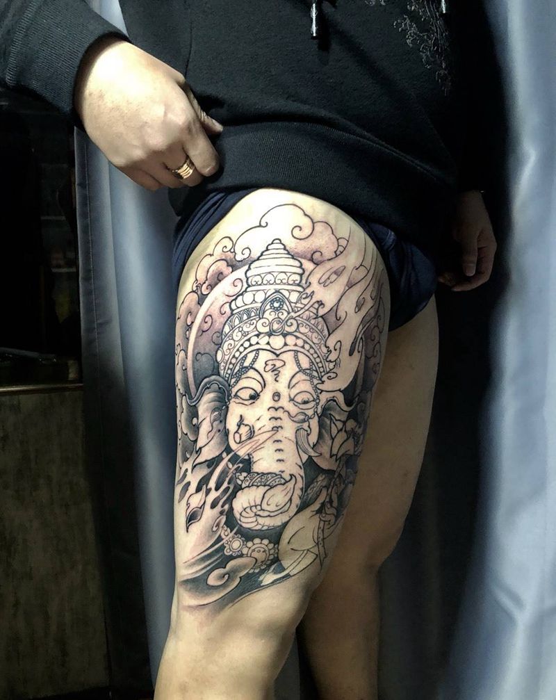 象神未完成纹身图片