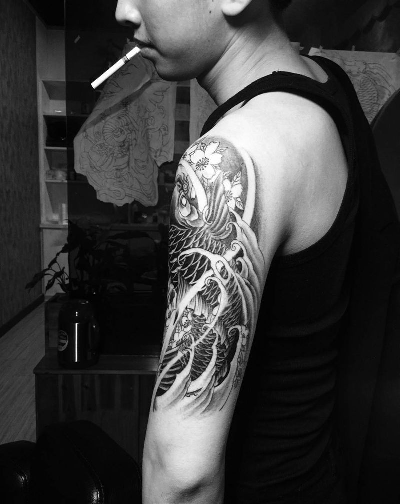 本店作品。未完成纹身图片