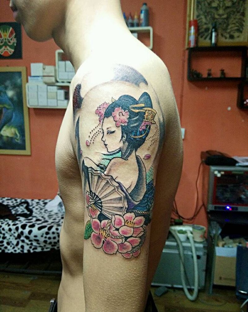 艺妓纹身图片