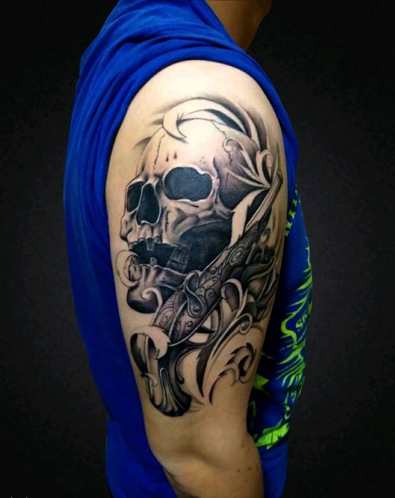 骷髅头纹身图片