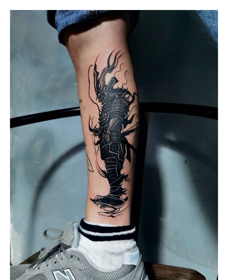 暗黑纹身图片_脚部新传统点刺暗黑纹身图案