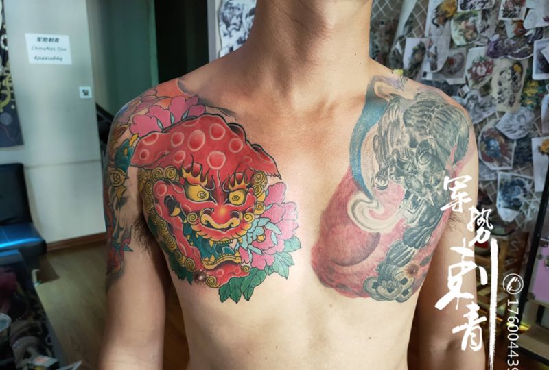 唐师纹身图片_胸部纹身图案