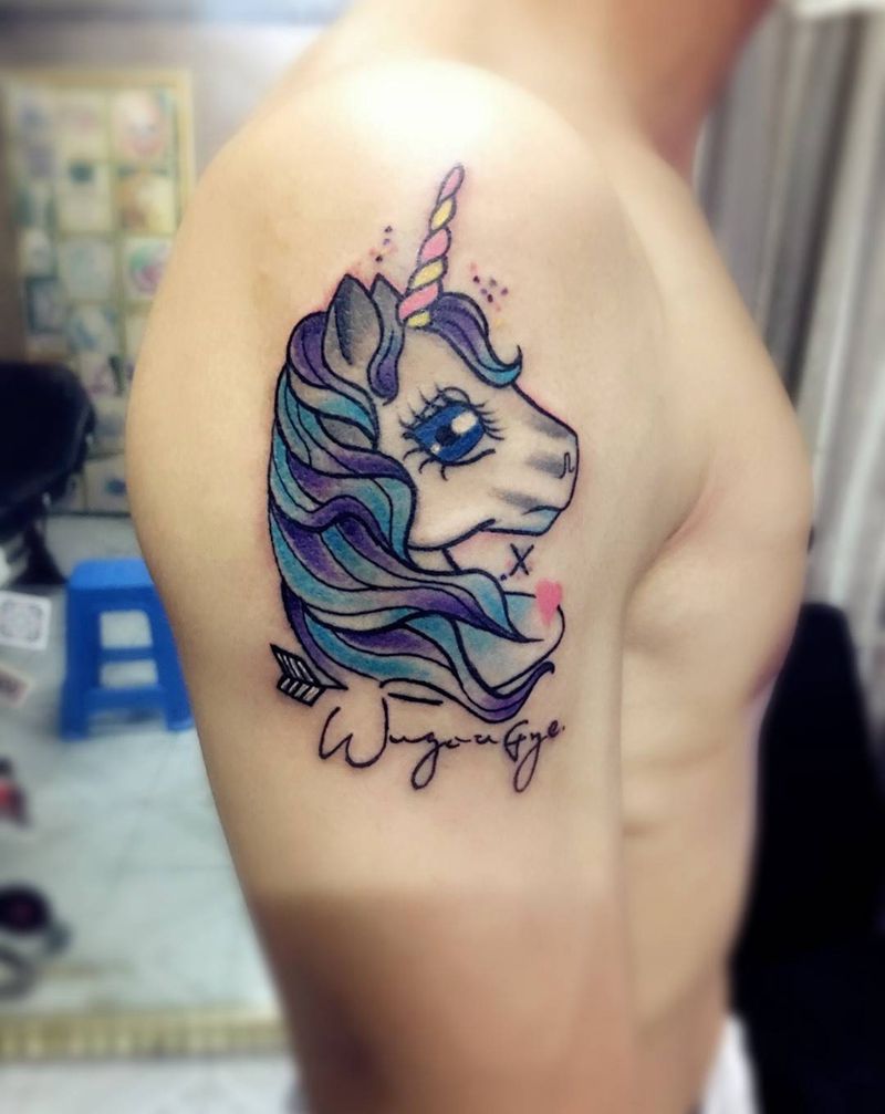 独角兽纹身图片
