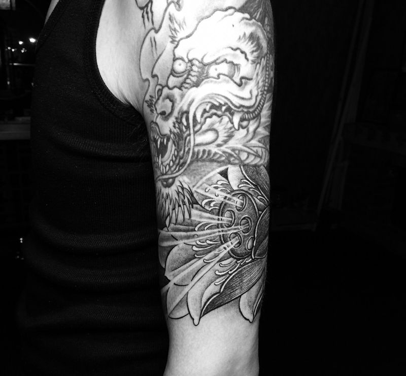 一朵莲花。 本店作品纹身图片