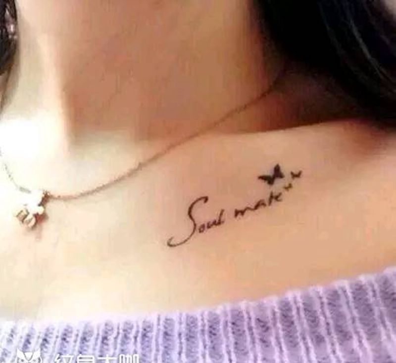 英文蝴蝶图腾。纹身图片