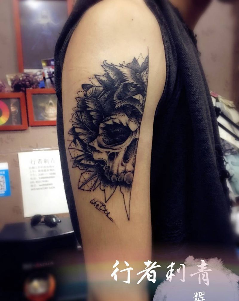 点刺骷髅纹身图片