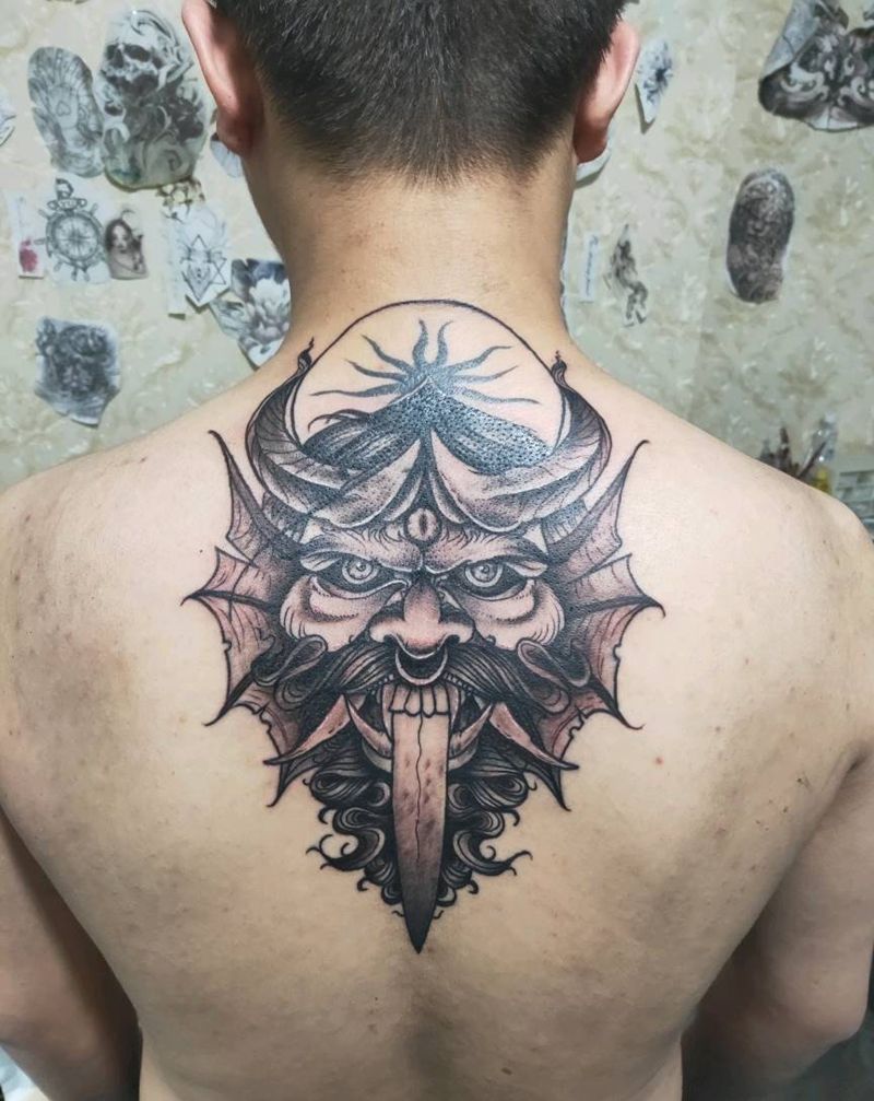 遮盖纹身纹身图片_背部New School纹身图案