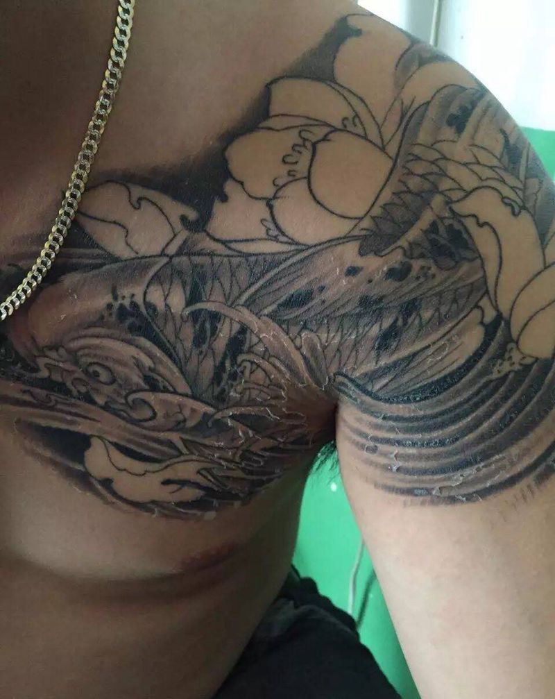 鲤鱼  未完纹身图片