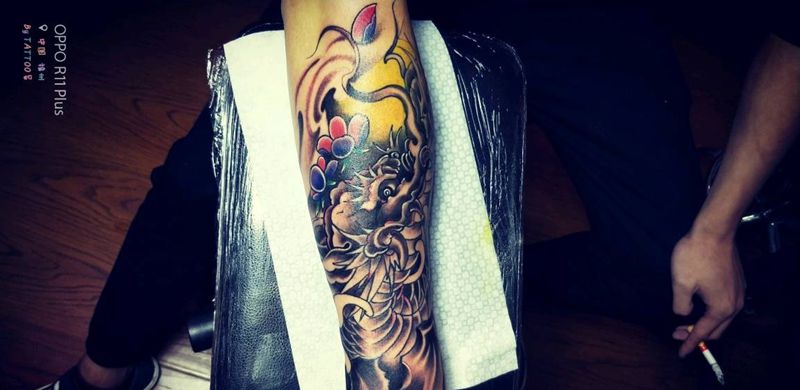 龙头纹身图片_新传统纹身图案