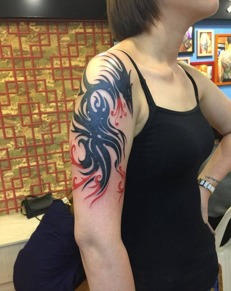 修盖旧纹身纹身图片_成品原创臀部传统图腾动物纹身图案