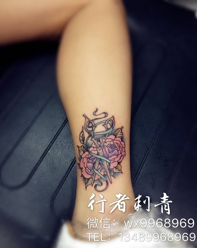 剪刀纹身图片