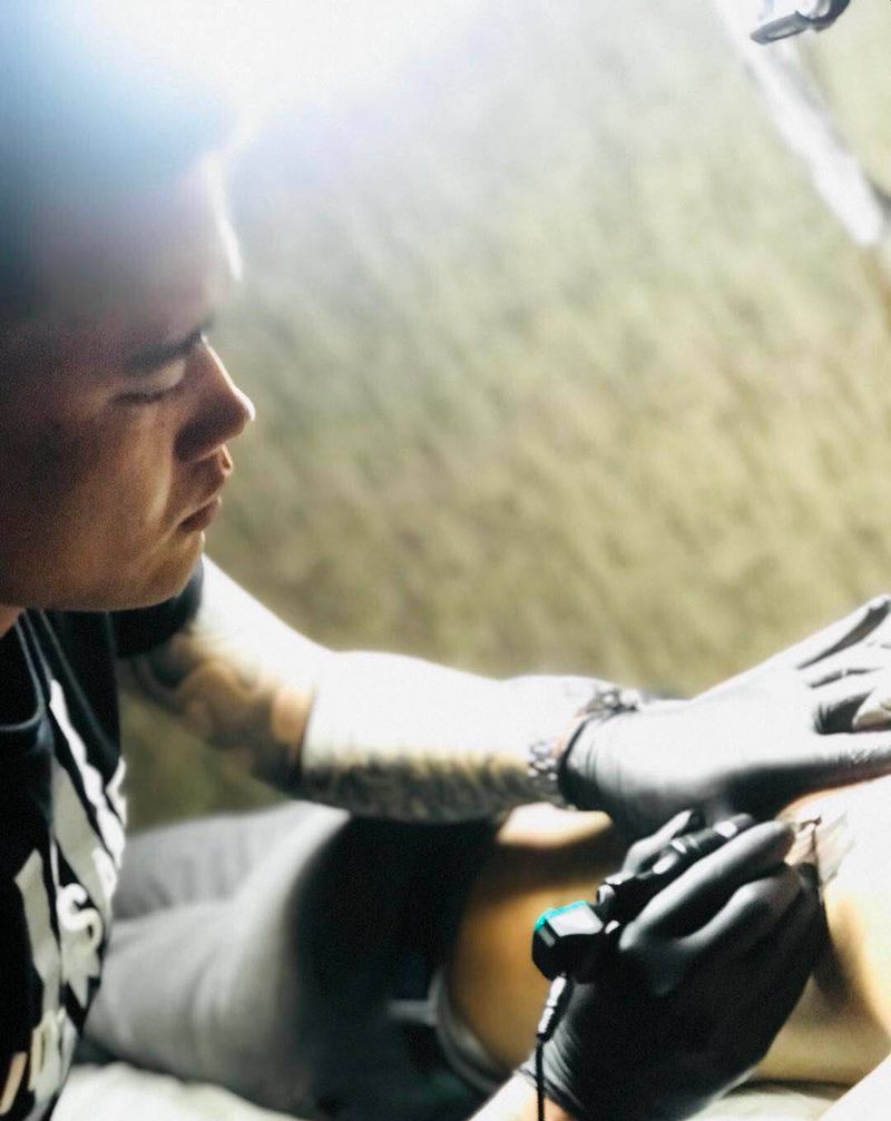 山水未完成纹身图片