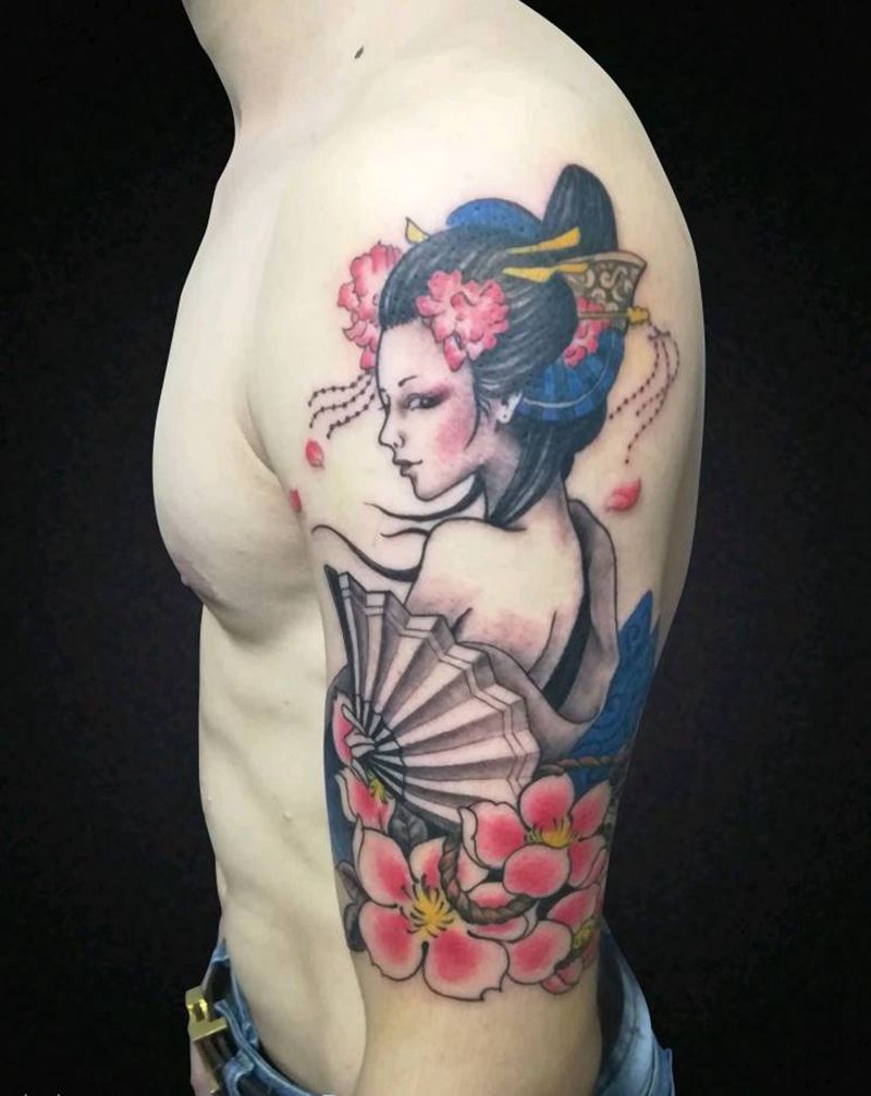 艺妓纹身图片