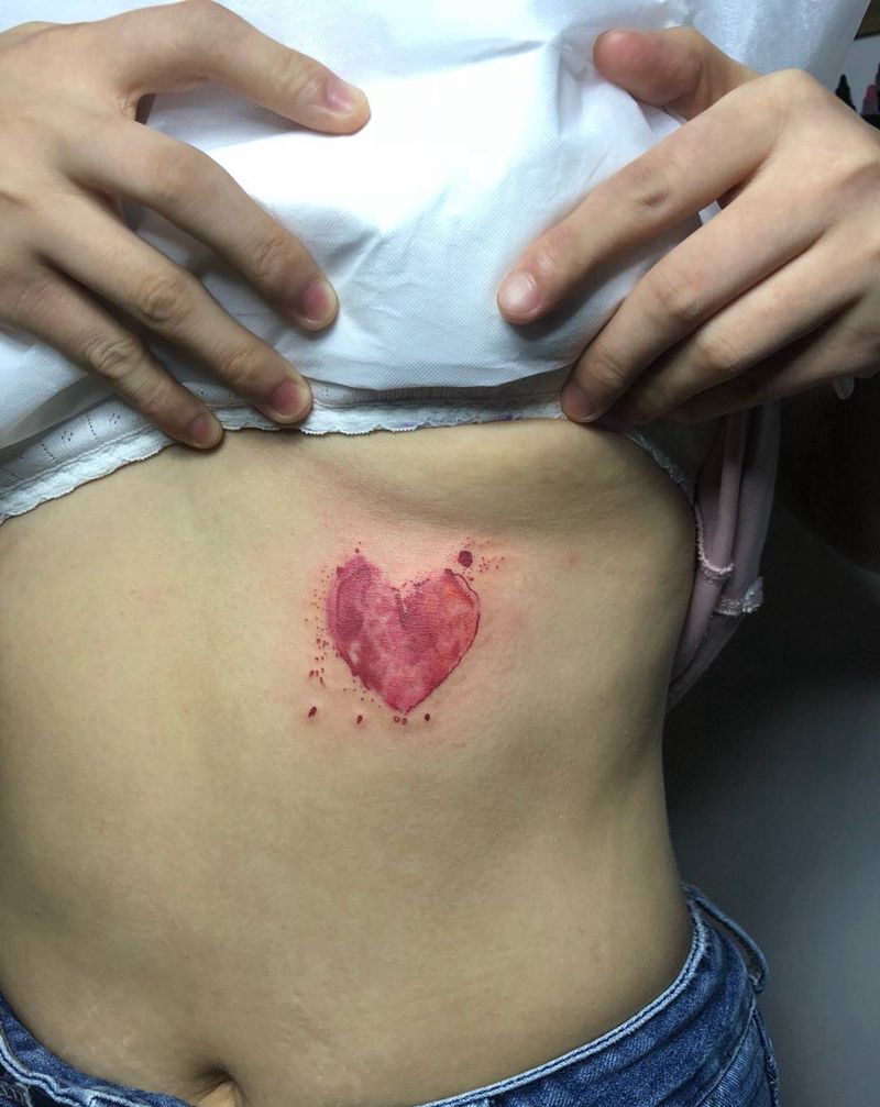 水彩心❤️纹身图片
